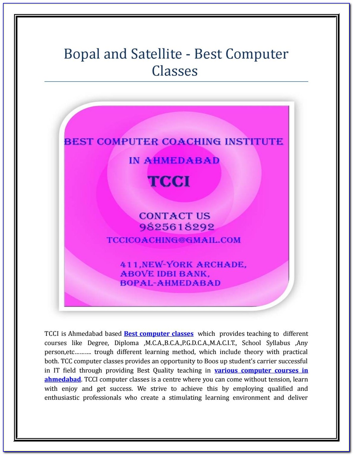 Tcc Computer Certifications