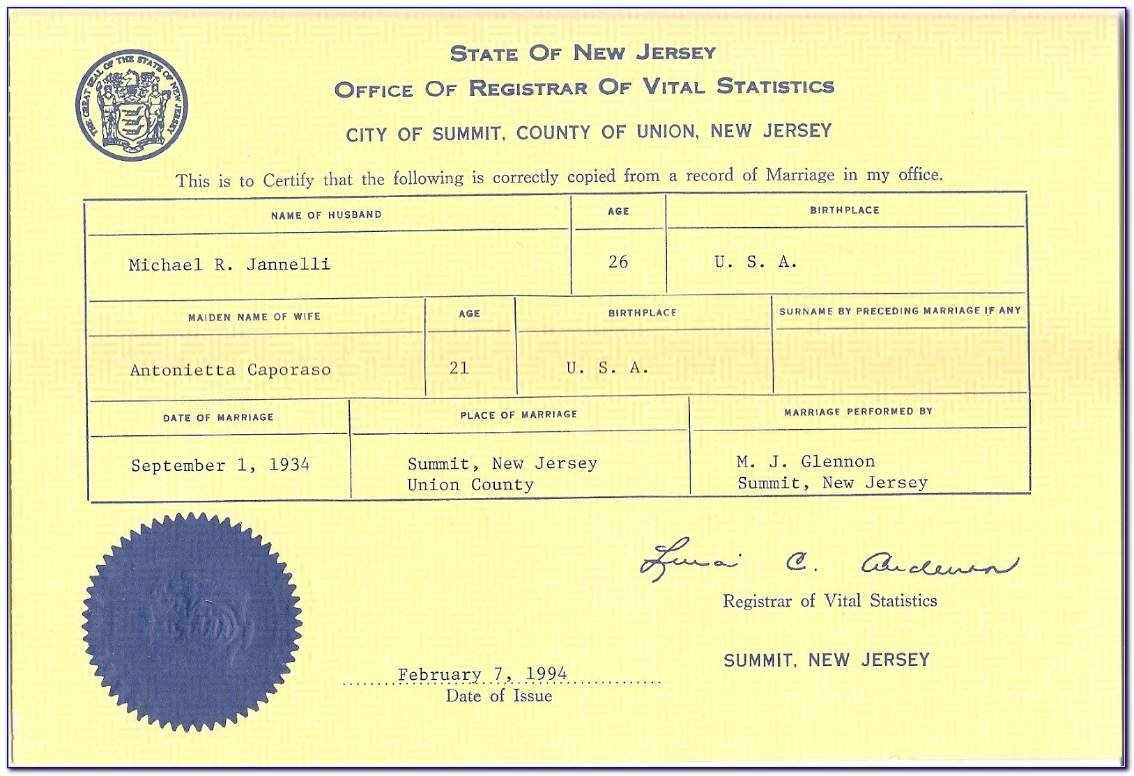 Union County Nj Birth Certificates
