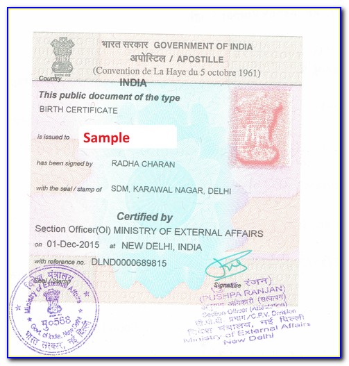 Us Birth Certificate Apostille For Oci Card In India