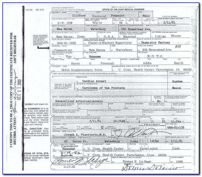 Waukesha County Death Certificates