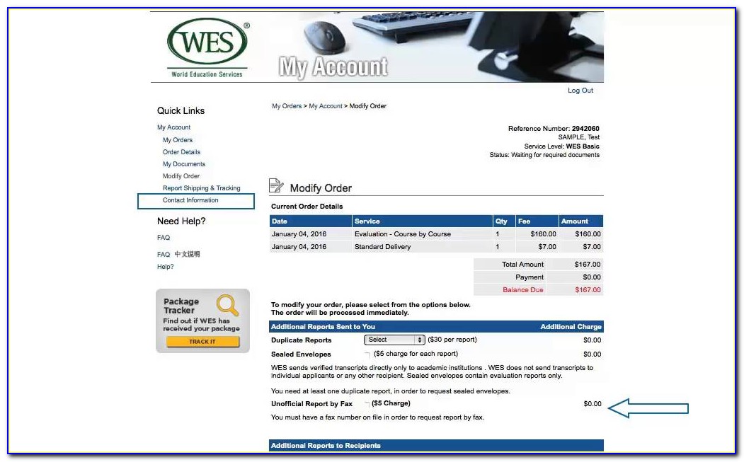 Wes Certificate Evaluation Fees