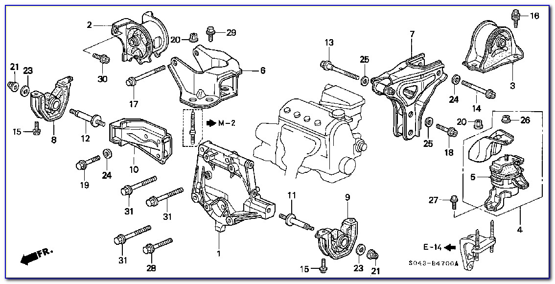 1998 Honda Civic Engine Mount Diagram