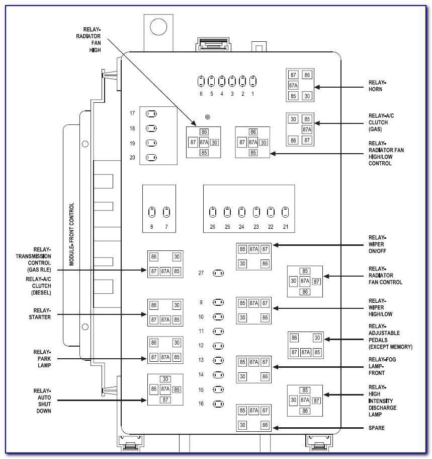 2010 Dodge Charger Fuse Box Layout