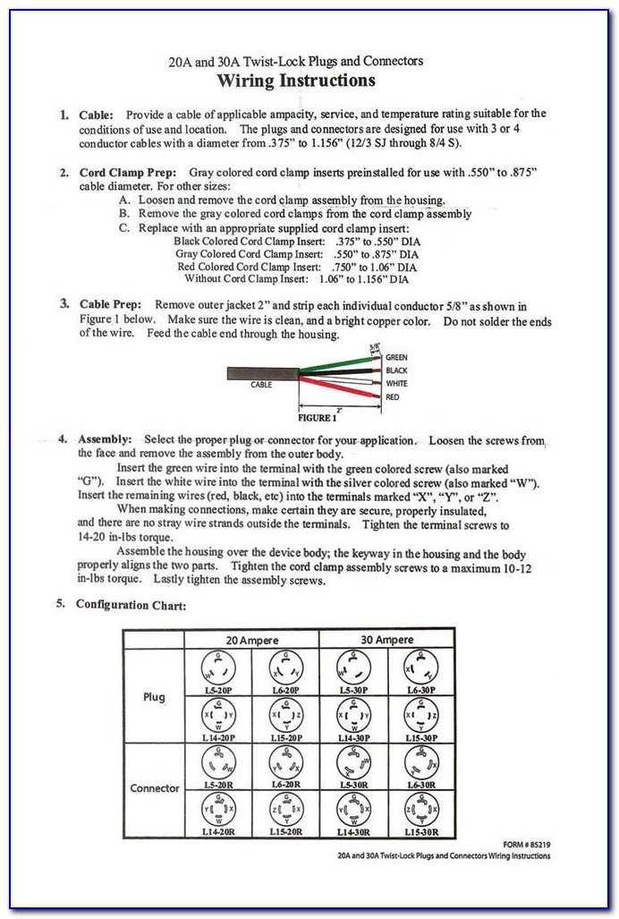 30 Amp 125 250 Volt Plug Wiring Diagram