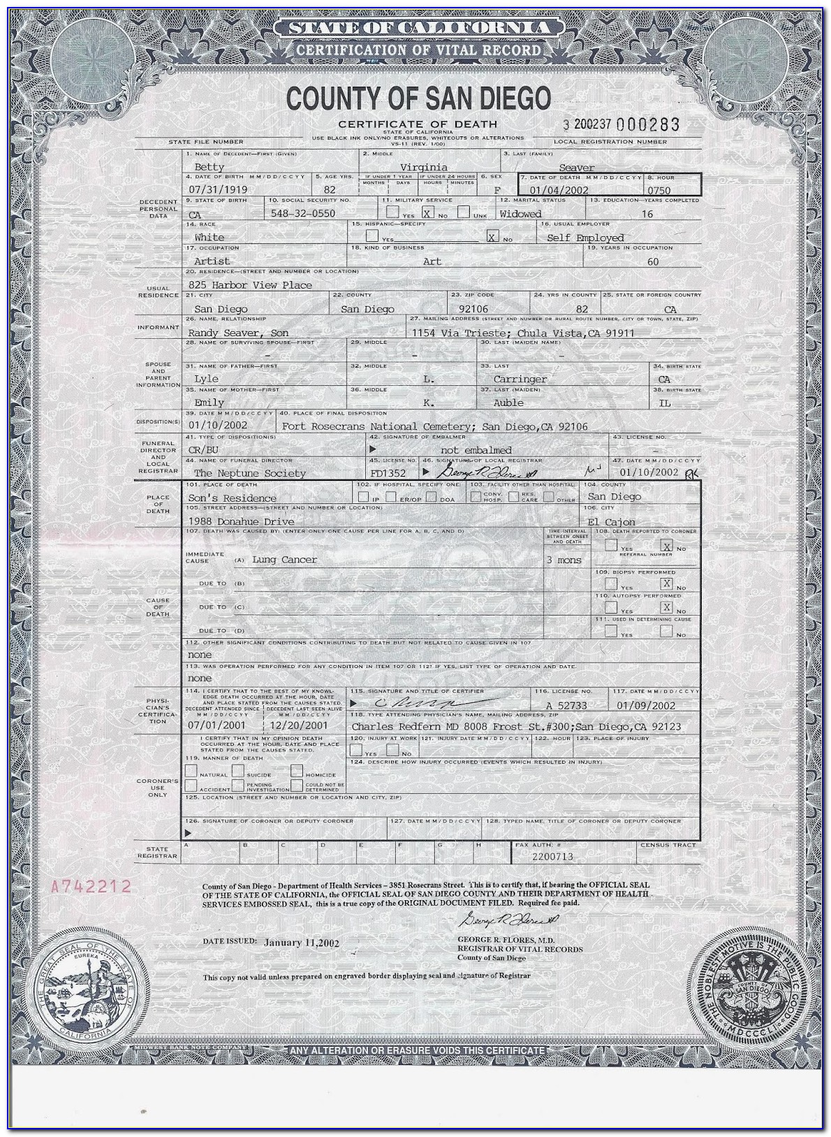 Birth Certificate Santa Clara County Address