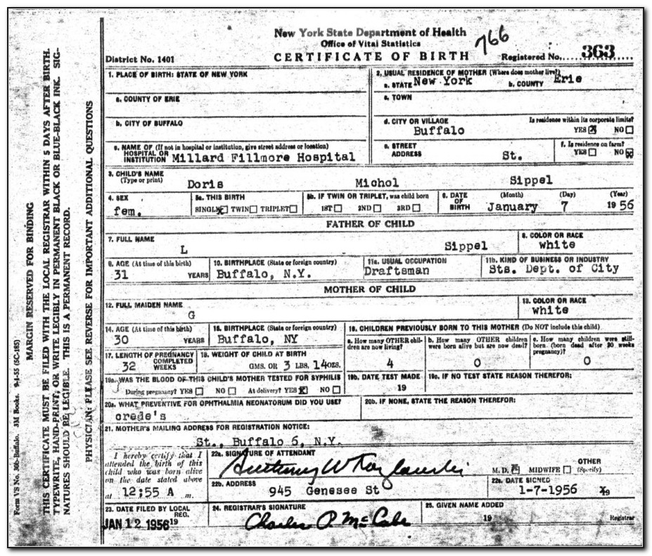 Buffalo Ny Birth Certificate Request