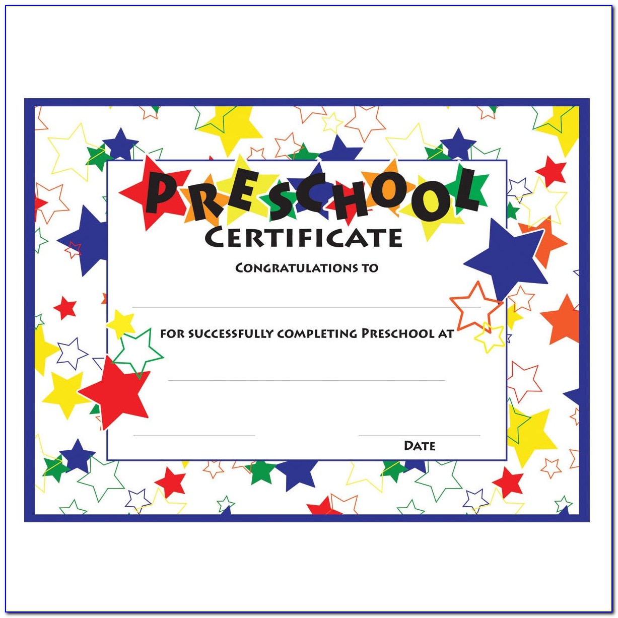 Editable Preschool Graduation Certificate Templates Free Download
