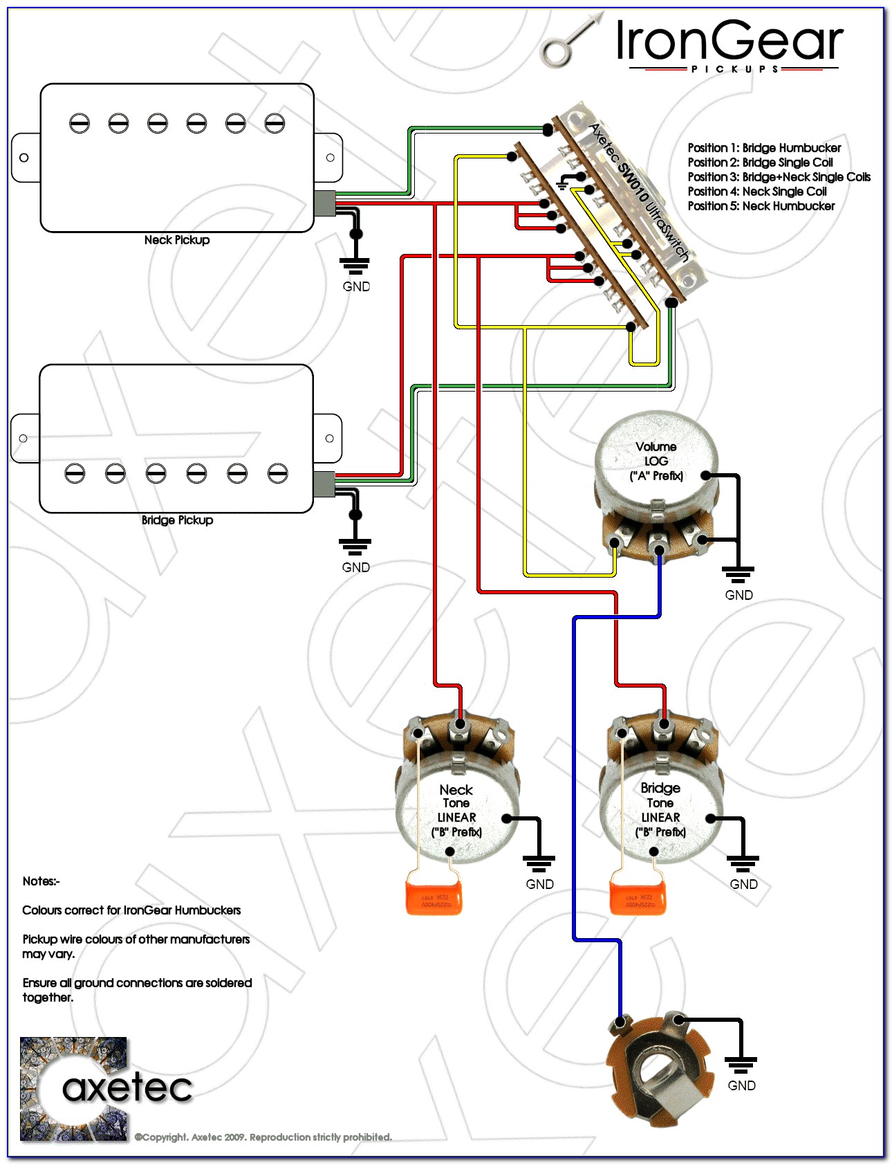 Electric Guitar Wiring Diagram Two Pickup