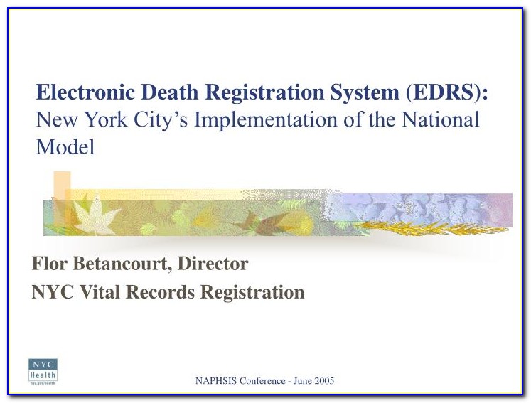 Electronic Death Certificate Nys