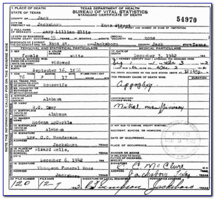 Elm Street Clinic Birth Certificate