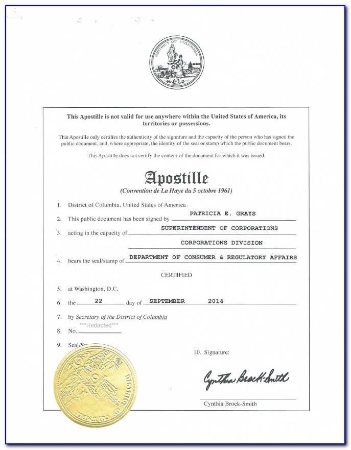 Example Of Apostille Birth Certificate