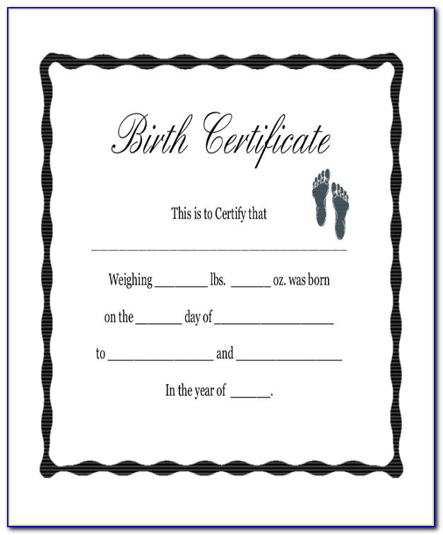 Fillable Fake Birth Certificate