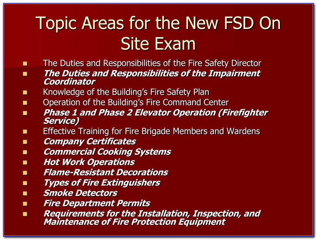 Fire Safety Director Certification Nyc