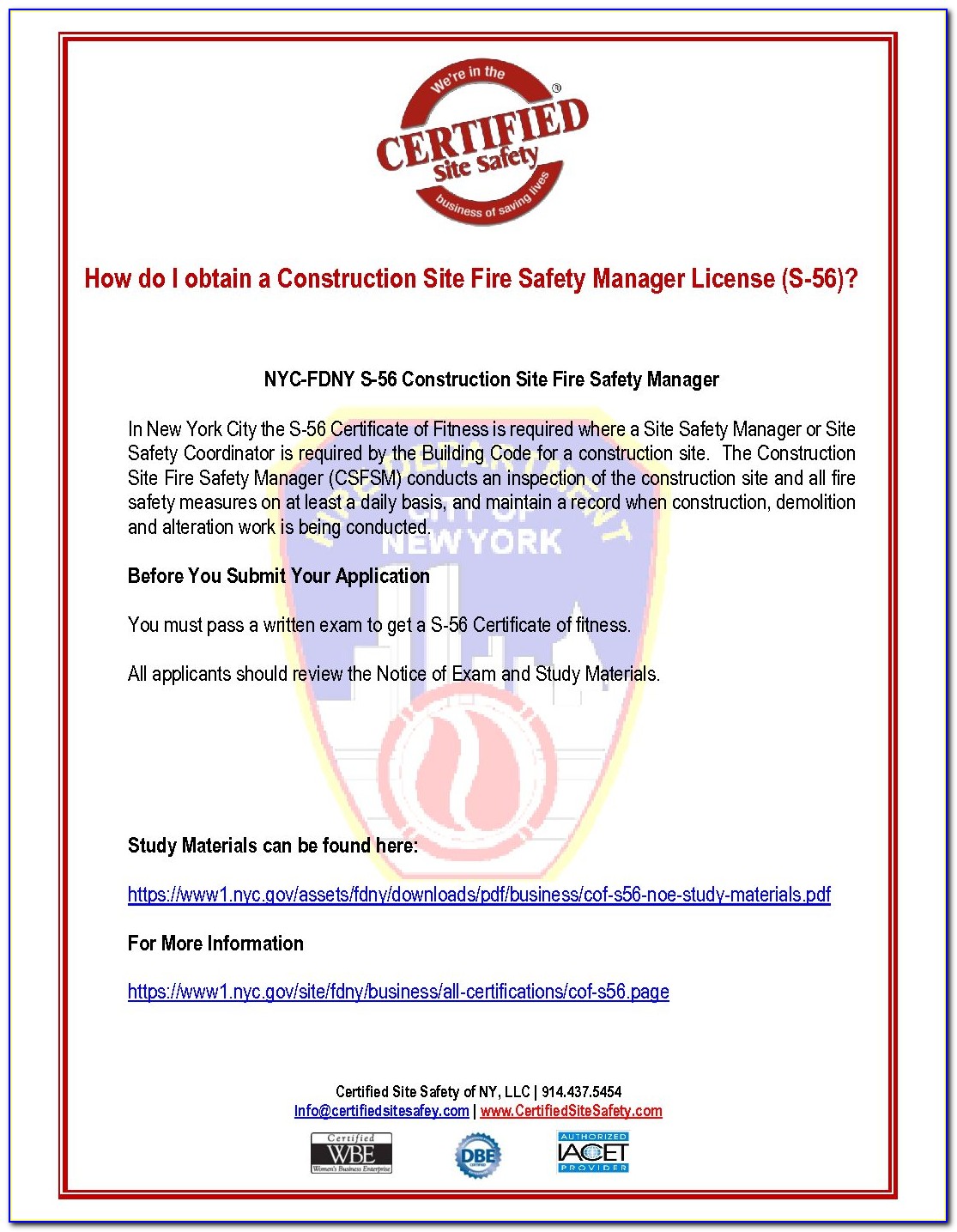 Fire Safety Director License Nyc