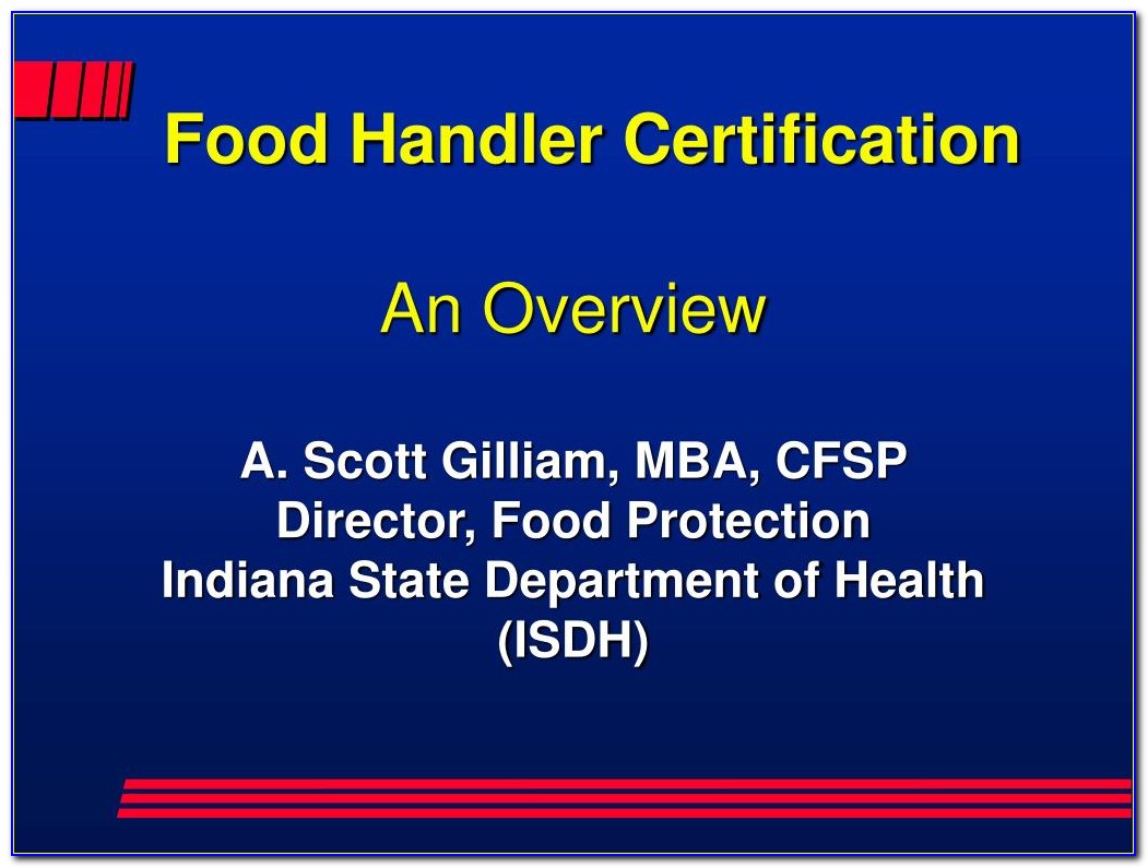 Food Handler Certificate Indiana