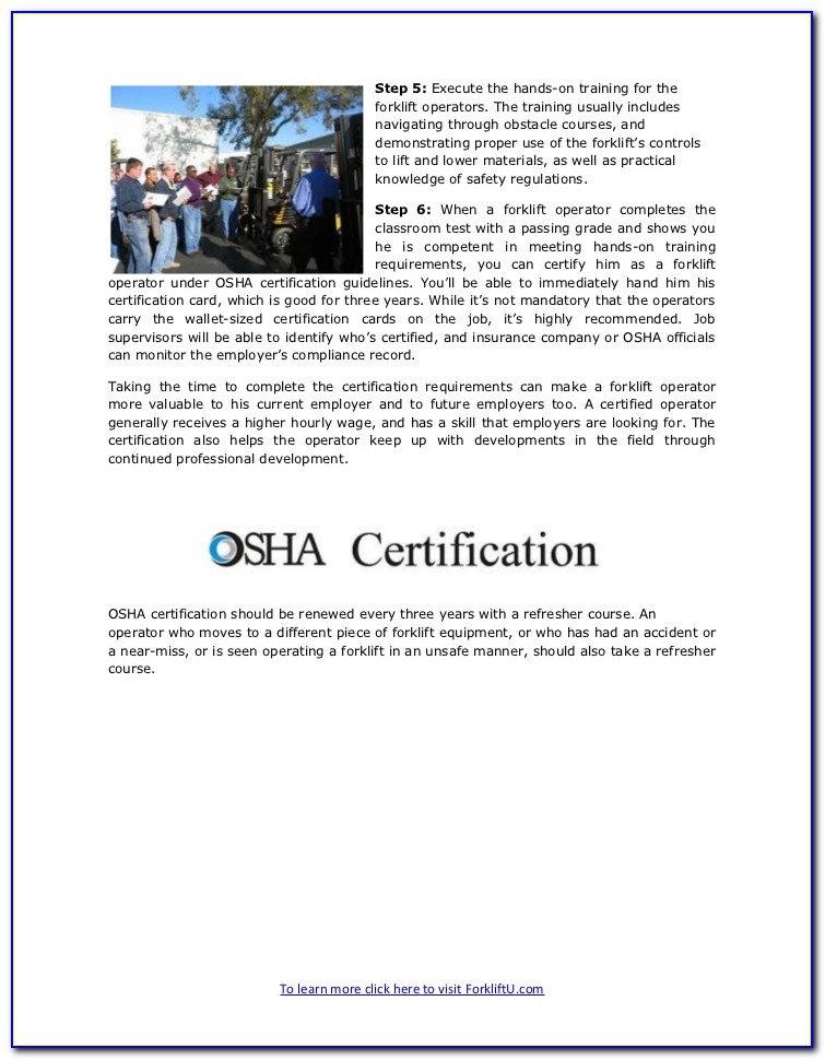Forklift Trainer Certification Expiration