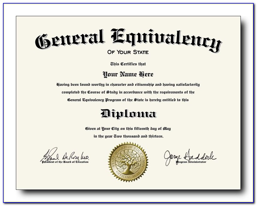 Free Fake Ged Diploma Certificate