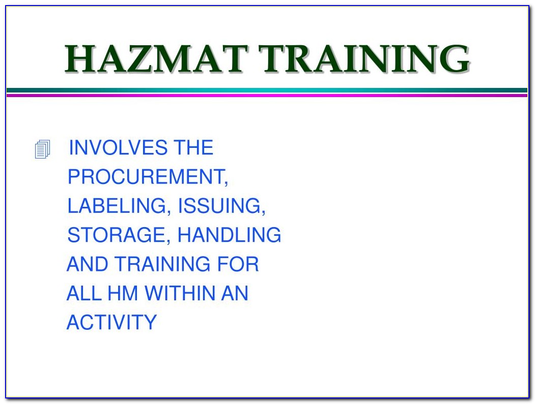 Free Online Hazmat Course