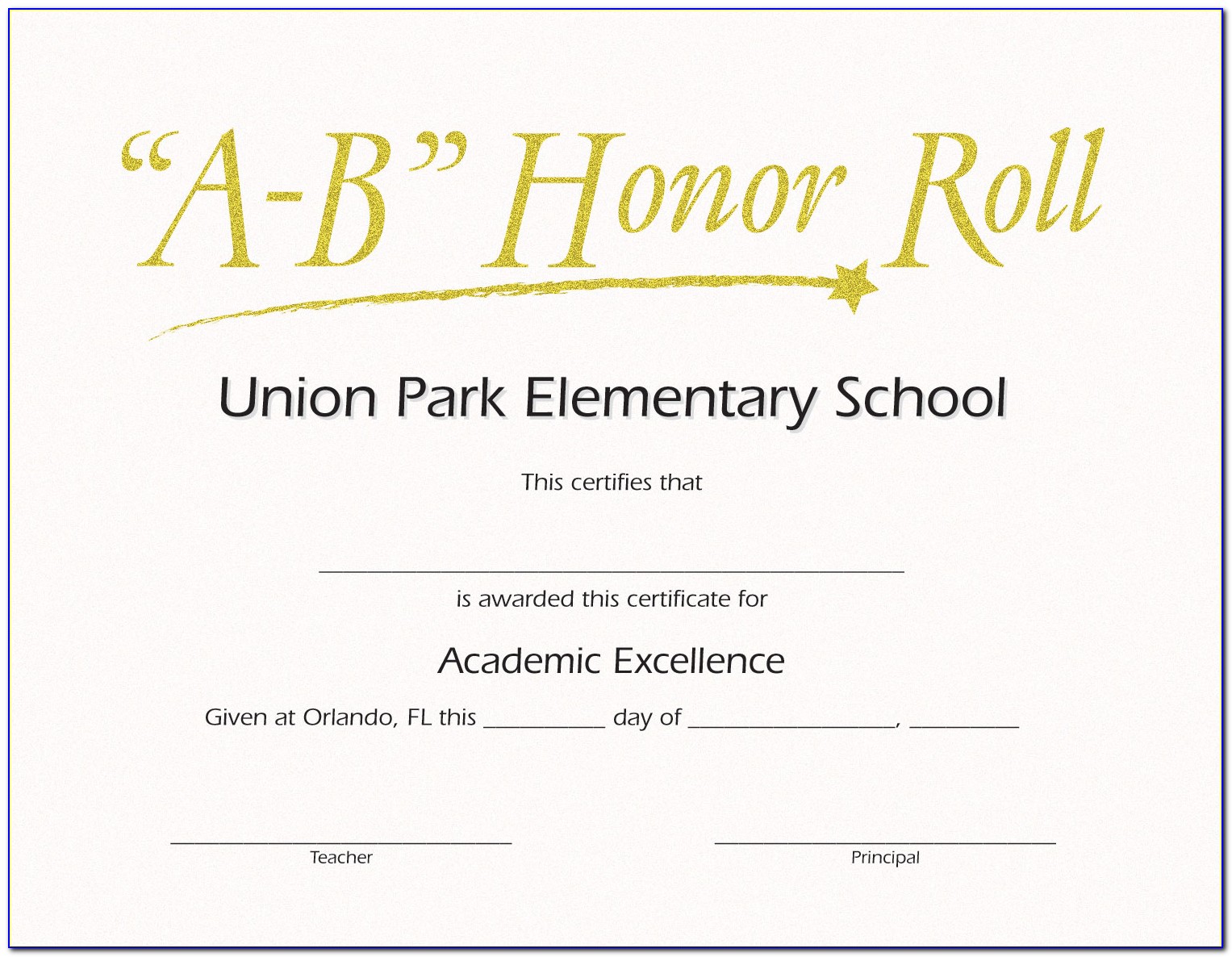 Free Printable Elementary Honor Roll Certificates