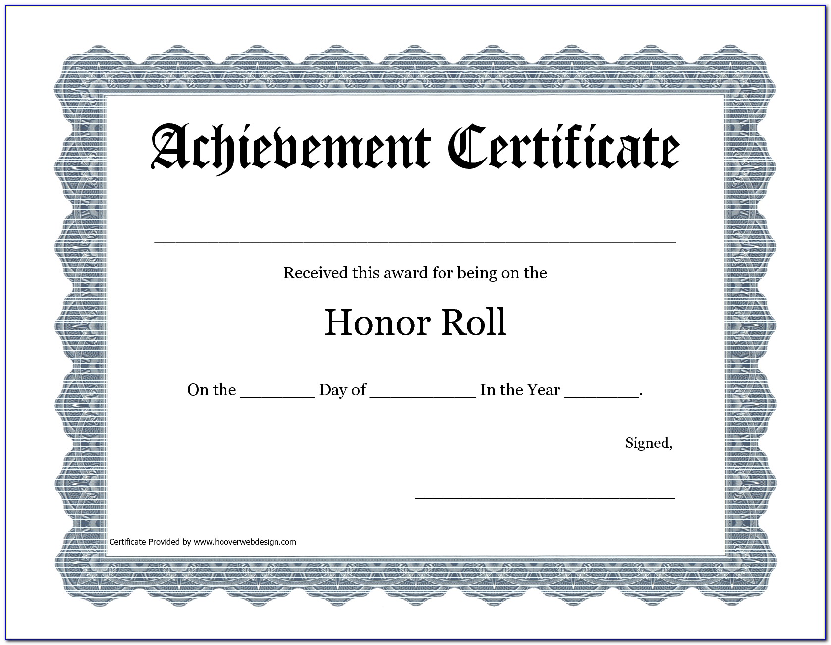Free Printable High Honor Roll Certificates