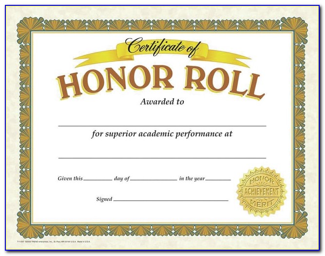 Free Printable Principal's Honor Roll Certificates