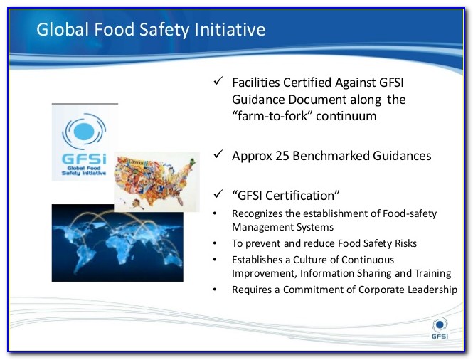 Gfsi (global Food Safety Initiative) Certificate