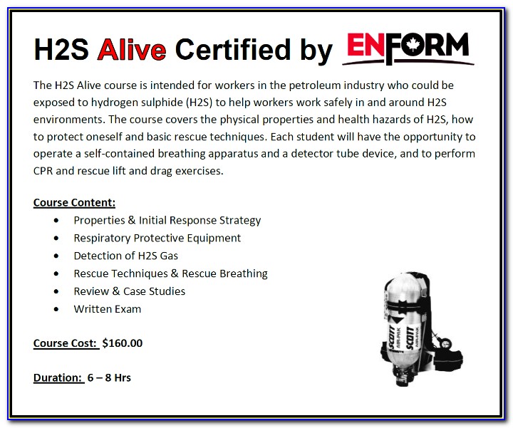 H2s Alive Certification Online
