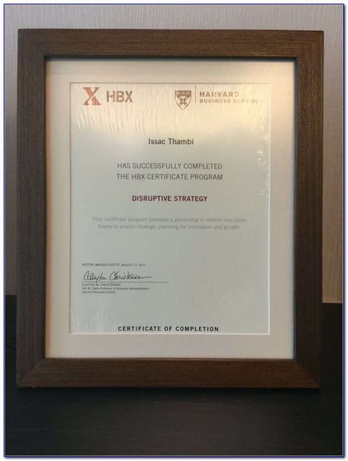 Harvard Business School Executive Education Certificate Program