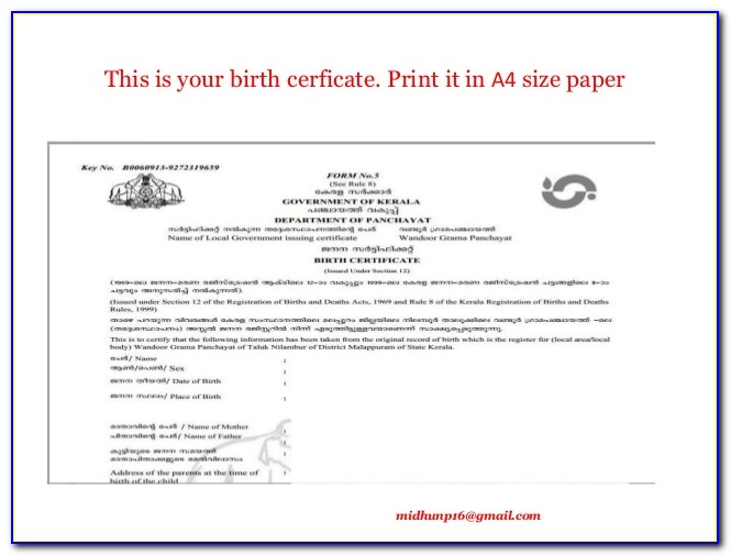 How To Take Birth Certificate In Kerala