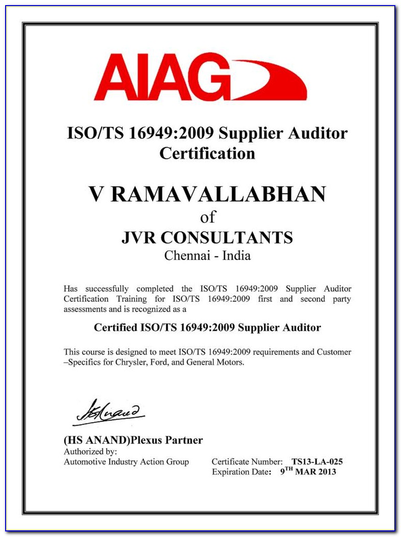 Iatf 16949 Lead Auditor Certification