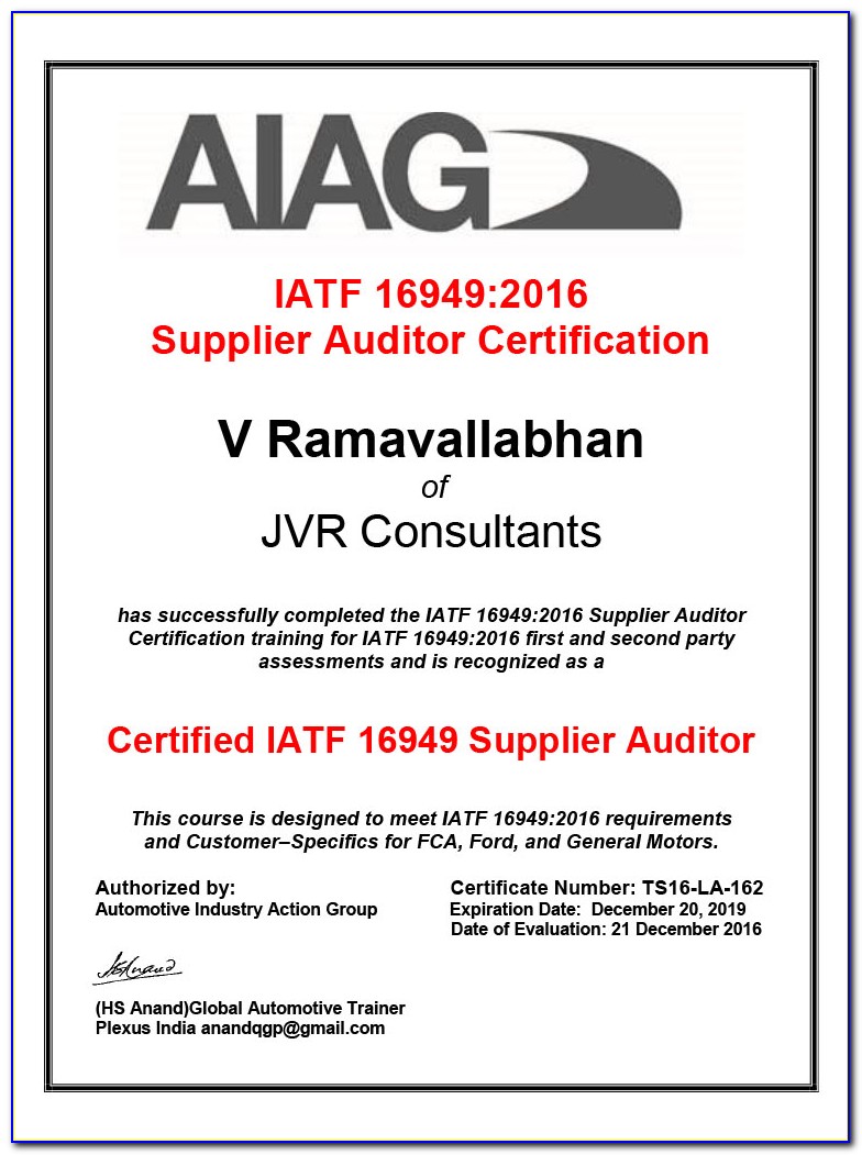 Iatf Auditor Requirements