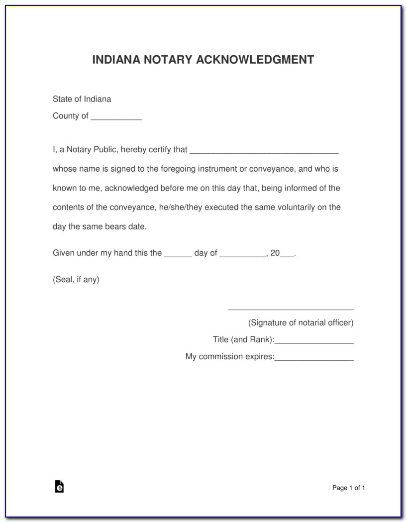 Indiana Notary Commission Certificate