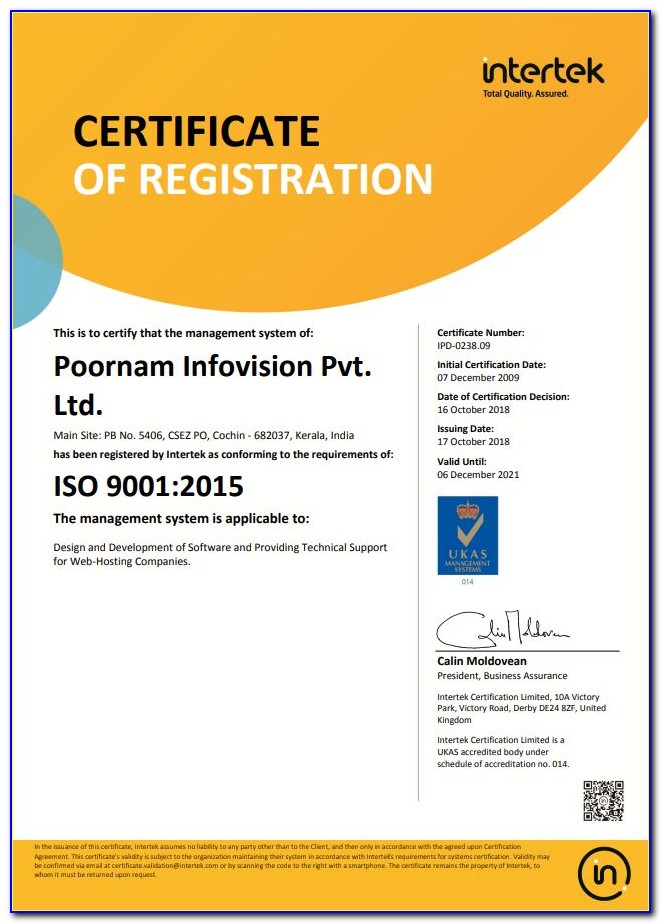 Intertek Iso 9001 Certification