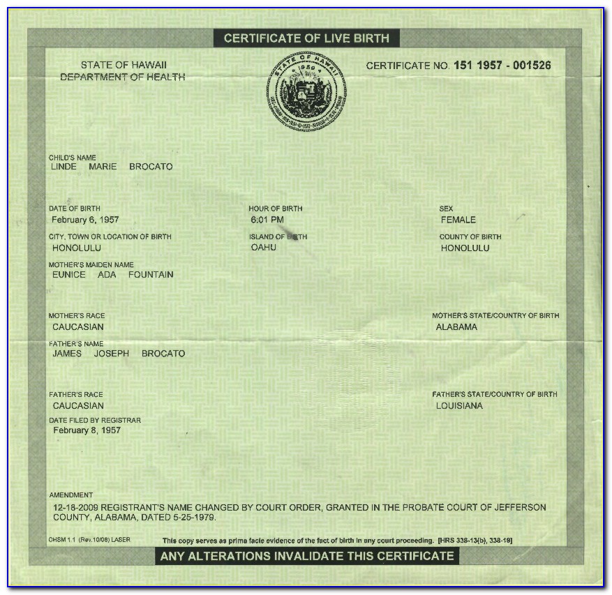 Jefferson County Courthouse Birth Certificate
