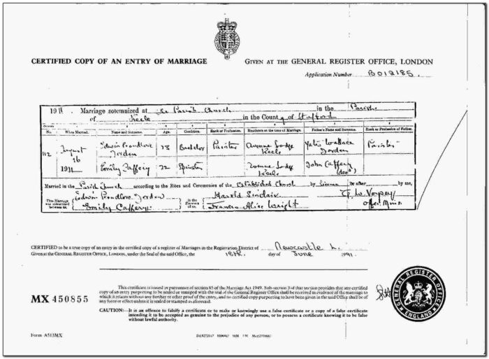 Jordanian Marriage Certificate
