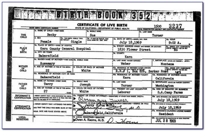 Kern County California Birth Certificate