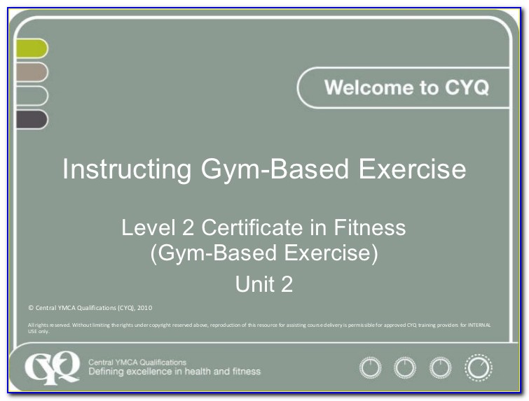 Level 2 Certificate In Fitness Instructing Gym Based Exercise Manual