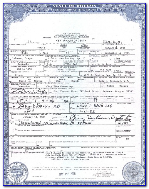 Linn County Birth Certificate