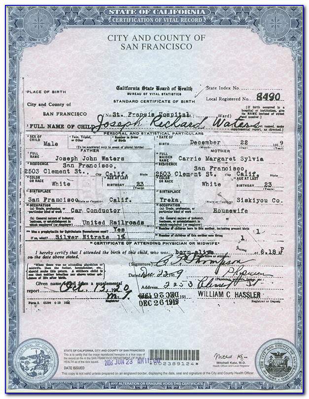 Linn County Oregon Birth Certificate