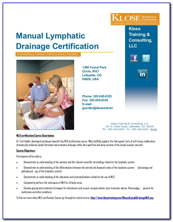 Manual Lymphatic Drainage Certification Online