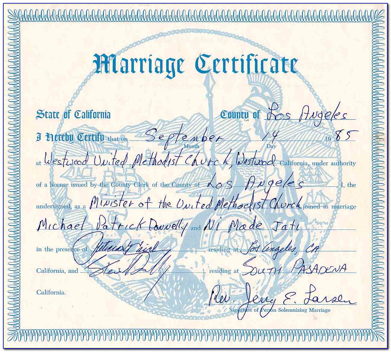 Marriage Officiant Application California