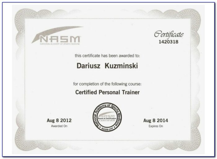 Nasm Personal Training Certification Length