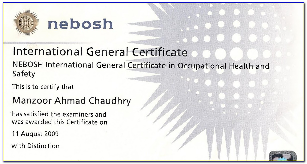Nebosh Certificate Online Course