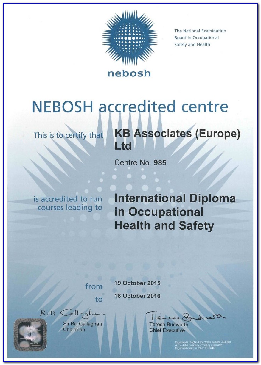 Nebosh Certificate Online Verification