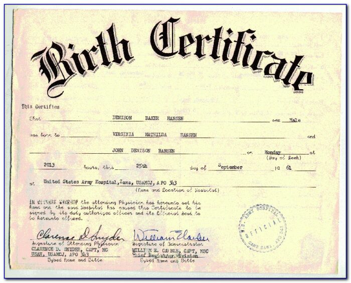 Newborn Birth Certificate Virginia