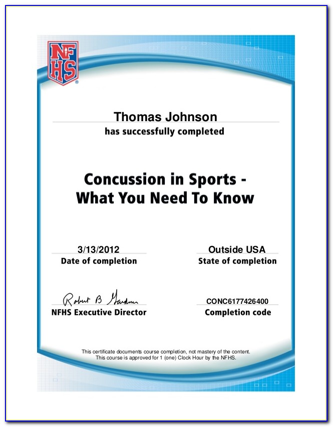 Nfhs Concussion Course Answers