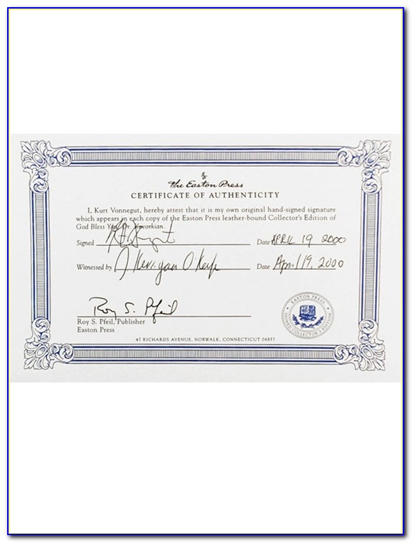 Norwalk Recorder's Office Birth Certificate