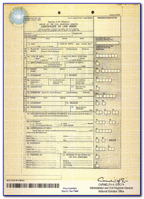 Nso Philippines Birth Certificate Online