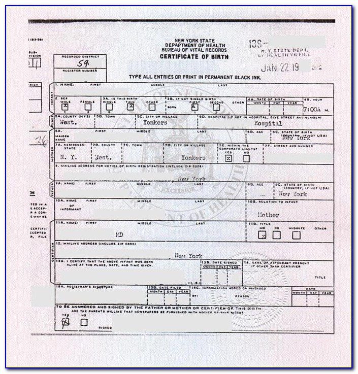 Ny State Birth Certificate Request