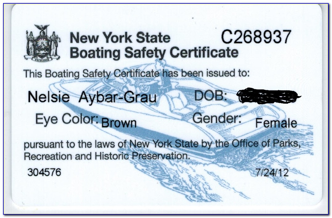 Nys Boating Safety Certificate Replacement